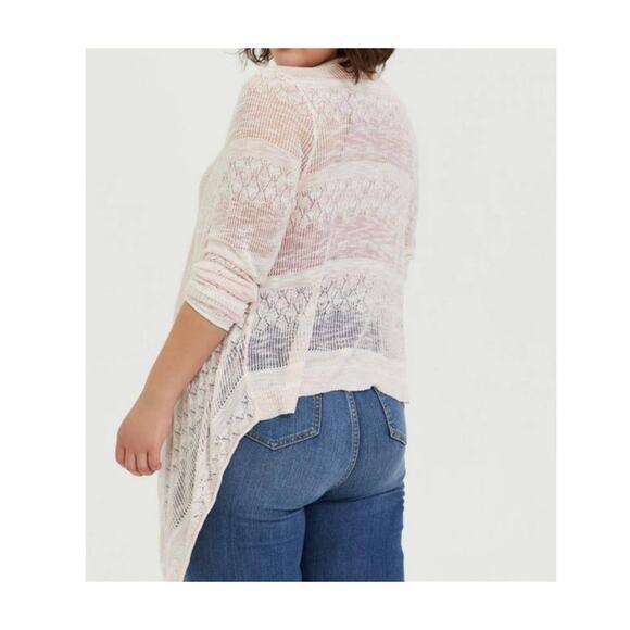 TORRID Pointelle Waterfall Drape Open Front Cardigan Sz 2 - Picture 3 of 8